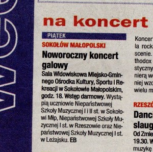 Notatka prasowa - "Nowiny - Gazeta Codzienna" 14.01.2011