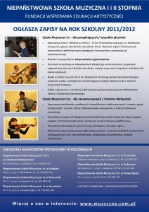 Zapisy do szkoły muzycznej na rok szkolny 2011/2012