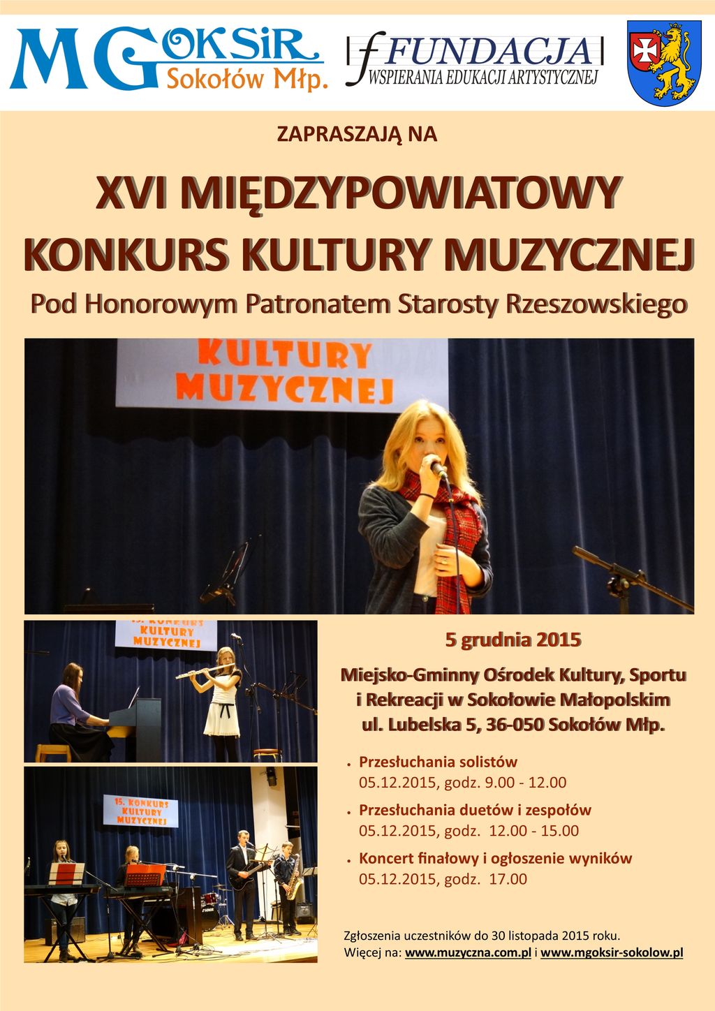 plakat kultura muzyczna sokołów 2015